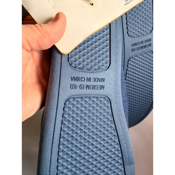 All American Dad Family Slippers Medium Blue Plaid Cozy Indoor House Shoes - Picture 5 of 6